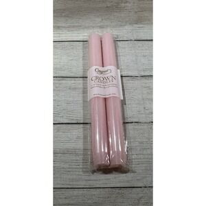Caspari Crown 10" Candles 2 Petal Pink Duet CA53.2 NEW in Pkg GTub11
